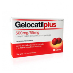 Gelocatil plus 500 mg/65 mg 20 comprimidos recubiertos con pelicula